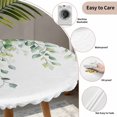 thumbnail image 5 of Sage Green Eucalyptus Leaves Round Fitted Tablecloth with Elastic Edge, Waterproof Table Cloth Table Cover for 45"-54" Tables, Farmhouse Spring Botanical Tablecloths for Dining Picnic Indoor Outdoor, 5 of 9