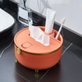 thumbnail image 3 of Dispensador de pañuelos desechables, caja de almacenamiento de servilletas con soporte oculto para teléfono y dispensador de papel. Naranja, 3 of 9