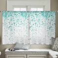 thumbnail image 4 of Turquoise Polka Dot Semi Sheer Curtains 45 Inch Length 2 Panels Set, Abstract Modern Art Dots Watercolor Sheer Kitchen Curtain Privacy Voile Window Curtain for Living Room Bedroom Rod Pocket Drapes, 4 of 7
