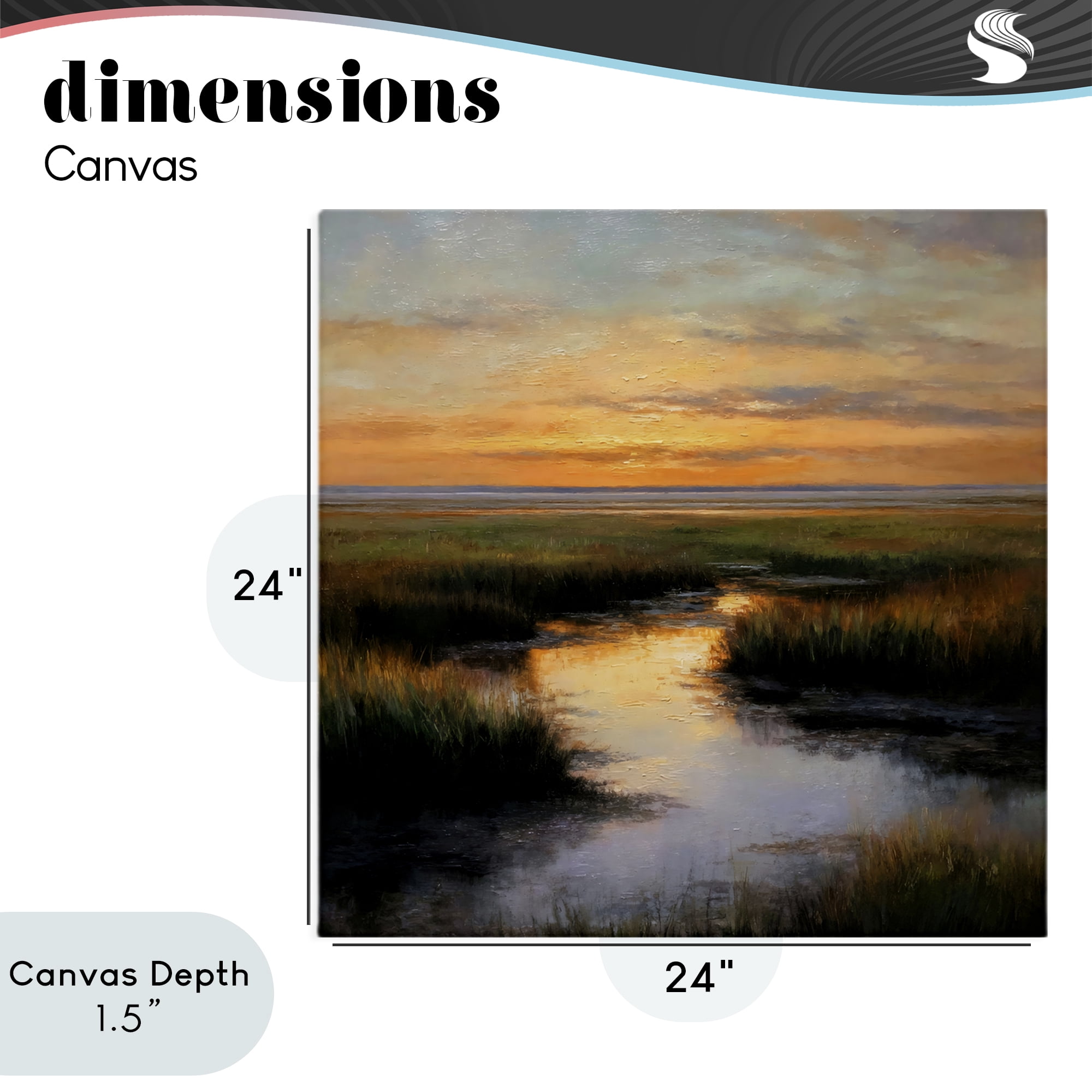 Stupell Industries Warm Marshland Sunset Canvas Wall Art, design by Petal Prints Design