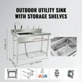 thumbnail image 4 of KFFKFF Stainless Steel Multifunctional Sink Single Bowl, Bring The Worktop Faucet And Legs 39.4 x 19.1 x 37.4 inches, 4 of 9