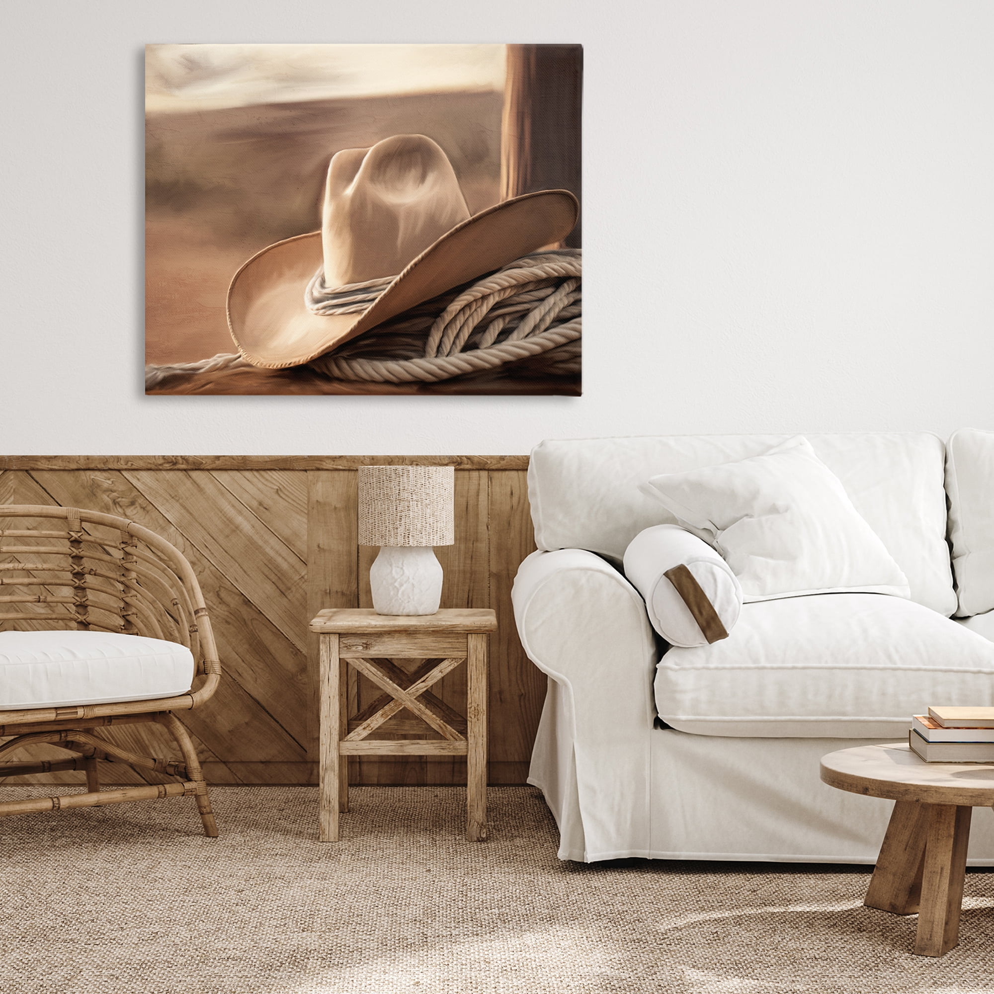 Stupell Industries White Cowboy Hat Canvas Wall Art, design by Kim Allen