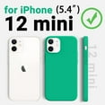 thumbnail image 2 of Shockproof Designed for iPhone 12 Mini Case, Liquid Silicone Phone Case with [Soft Anti-Scratch Microfiber Lining] Full Body Drop Protection 5.4 inch Slim Thin Cover, Emerald Green, 2 of 8