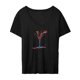 thumbnail image 1 of Camiseta de verano para mujer con estampado gráfico, camiseta básica informal para el trabajo, caminar a diario L Yuyangstore camiseta de mujer, 1 of 8