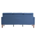 thumbnail image 6 of 3 Seater Sofa, 71.3" Modern Linen Fabric Tufted Upholstered Accent Sofa with Arms and Solid Wood Leg 3-Seater Sofa with Curved High Backrest and 5.5 Inches Seat Cushion for Living Room, Navy Blue, 6 of 7