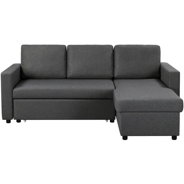 Reversible Sleeper Sofa Bed With Pull Out And Storage Gray Com Reversible Sleeper Sofa Bed With Pull, Inexpensive Sleeper Sofa