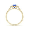 thumbnail image 2 of ANGARA Natural Pear 1.3 ct Tanzanite Ring with Triple Diamond Accents in 14K Yellow Gold for Women (Size-9x6mm) | December Birthstone, Anniversary, Jewelry Gift for Women | Natural Tanzanite Ring, 2 of 9