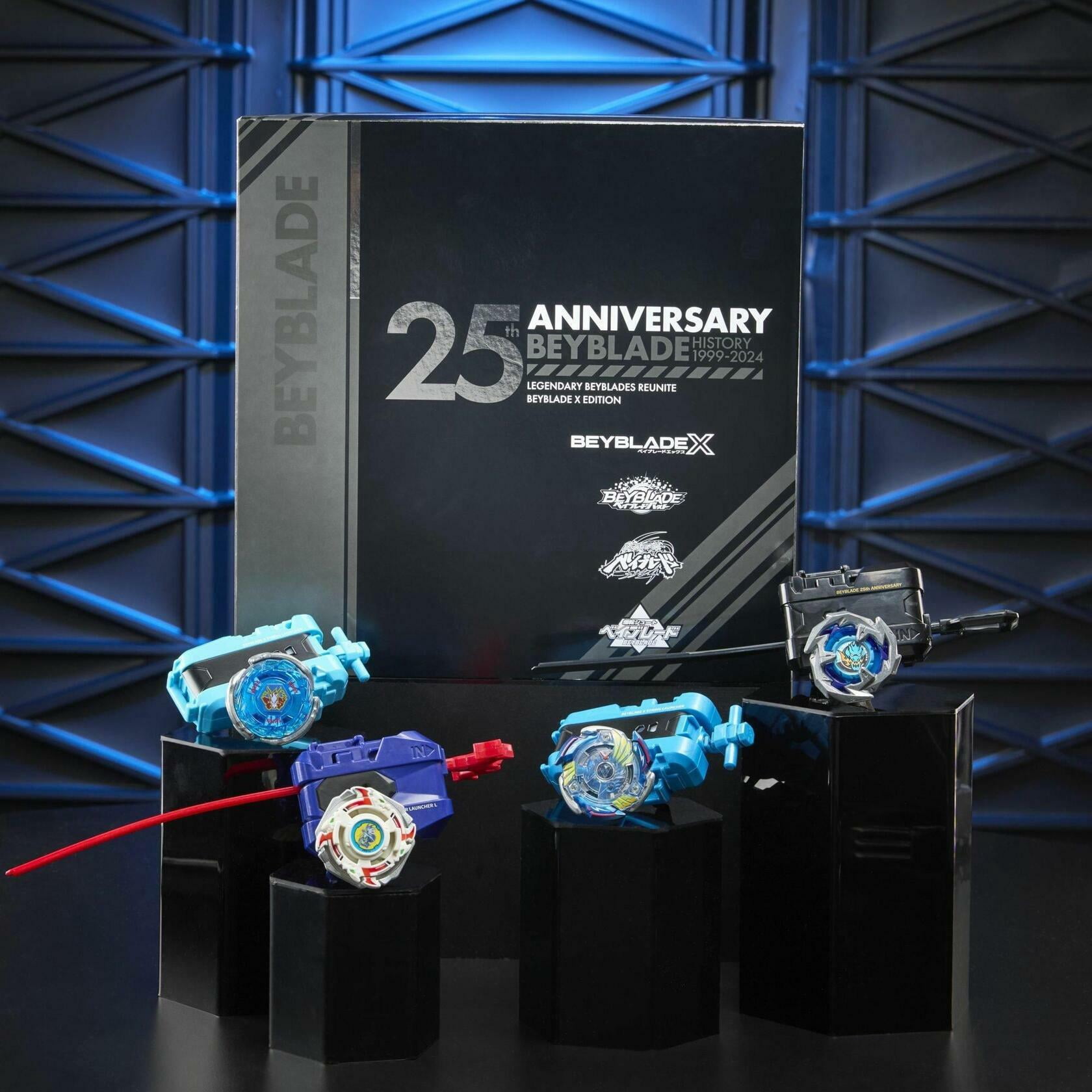 2025 Beyblade X 25th Anniversary Set with 4 Tops & 4 Launchers