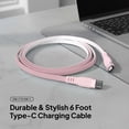 thumbnail image 3 of Powertek USB-C to USB-C Two-Tone Pastel Fast Charge Cable, 6 ft, Pink, 3 of 8
