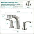 thumbnail image 3 of PROOX 8 in. Widespread Double Handle Bathroom Faucet with Pull Out Sprayer, 3 of 9