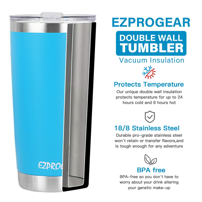 Ezprogear 26 oz Stainless Steel Slim Vacuum Insulated Glossy 4 Pack Tumbler
