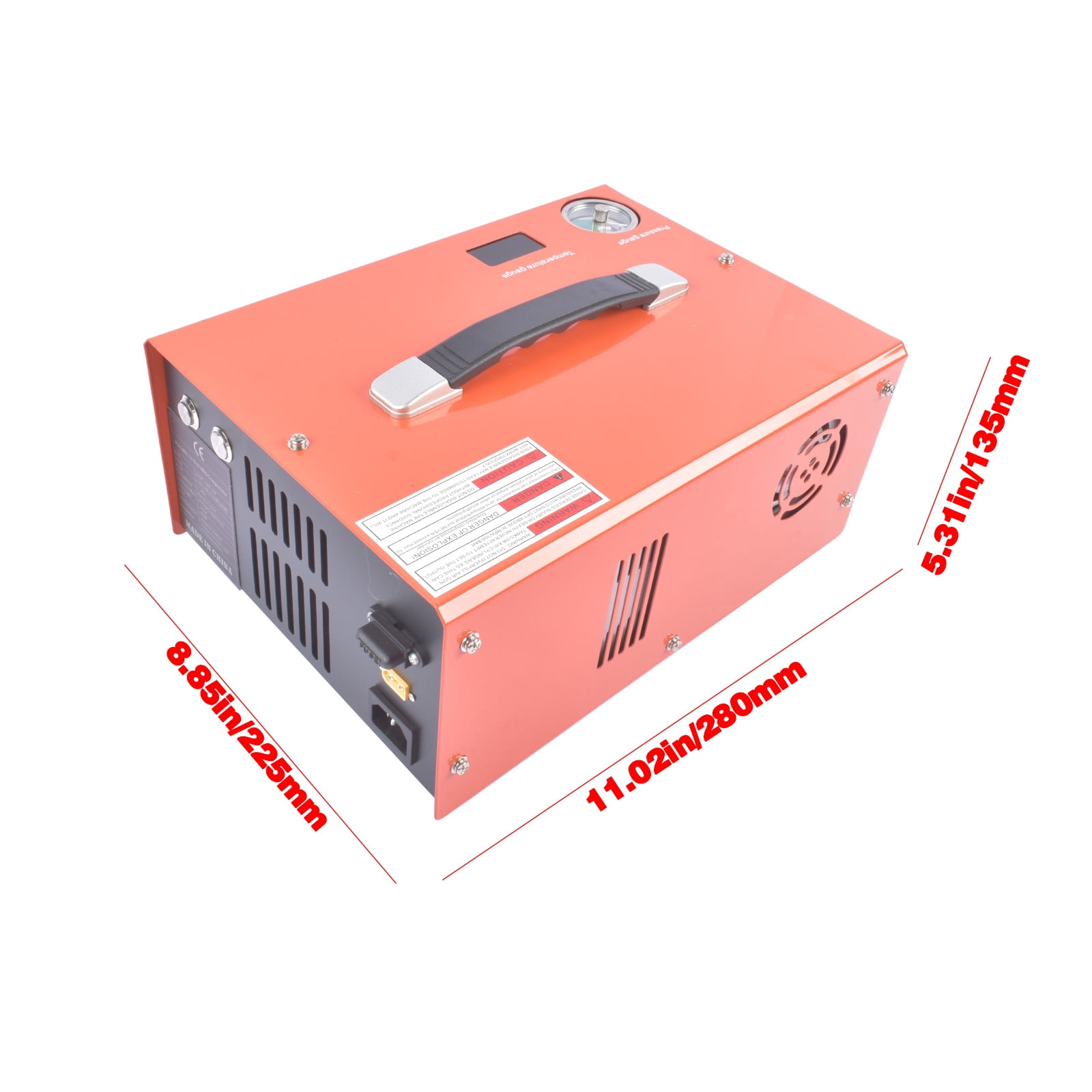 PCP Air Compressor 4500Psi 30Mpa, 500W Auto-Stop Scuba Tank Compressor 12V DC/110V Ac or 220V AC for Home Use, AC Compressor for Mini Scuba Tank - Orange