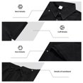 thumbnail image 6 of Awwp Men's Linen 2 Piece Outfits Short Sleeve Shirts & Long Pants Set Casual Loose Summer Matching Vacation Suit Black Size: L, 6 of 7