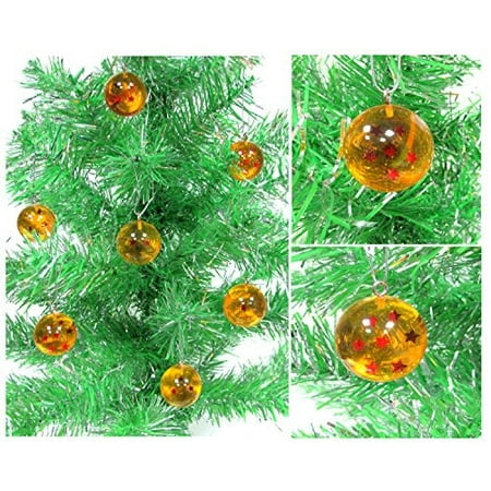 Fir Mini Tree - Dragon Ball Z ~ DBZ ~ Seven Piece Ornament Set Featuring the 7 Wish Granting Dragon Ball Z Spheres, Ornaments are 1