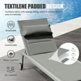 thumbnail image 5 of 3PCS Patio Chaise Lounge Chair Sets with Side Table, Textilene Reclining Chair w/ Adjustable Backrest, 2 Wheels and Aluminum Frame, Outdoor Recliners for Poolside Beach Balcony (Gray), 5 of 6