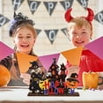 thumbnail image 4 of Holloyiver Halloween Table Decor Wooden Centerpiece Signs, Happy Halloween Trick or Treat Tabletop Signs with Witch Hat Goast Pumpkin for Home Party Office Desk Indoor Decorations, 4 of 6