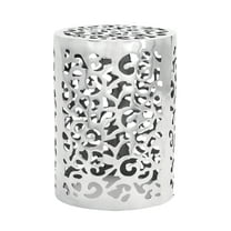 DecMode 13" x 18" Silver Aluminum Scroll Accent Table, 1-Piece