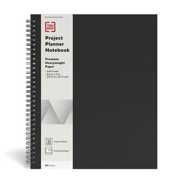 TRU RED Large Soft Cover Project Planner Notebook Blk TR54986