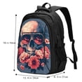 thumbnail image 5 of Pofeuu Skull With Roses And Sunglasses Print Storage Laptop Backpack with USB Charging Port[Water Resistant] College Computer Bookbag Fits, 5 of 7