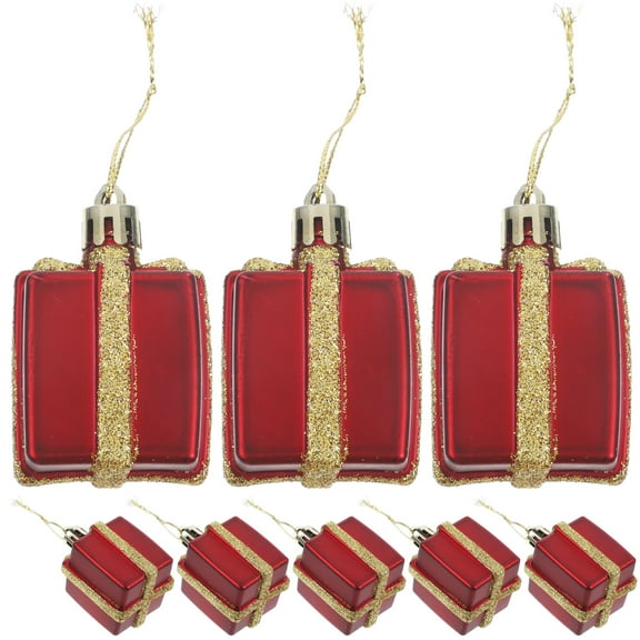 12 Pcs Ornament Christmas Tree Pendants Xmas Party Ornaments Decoration Gift Box Painted 5cm 12pcs (burgundy) Plastic