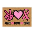 thumbnail image 1 of Cancer Awareness Doormat Ribbon Design Non Ndoor/Outdoor Custom Cancer Doormat Throw Blanket Oversized Thick Rug Dorm Room Rugs Living Room Area Rugs 8x10 under 100 Living Room Rug Thick Carpet Rugs, 1 of 4