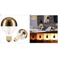 thumbnail image 5 of Half Chrome Edison Light Bulb, 60W Equivalent,Dimmable G80/G25 Globe Shape Decorative, Half Gold Reflected Light 2000K Soft White E26 For Wall Sconce Chandelier Retro Fixture,Base Pack of 2, 5 of 6