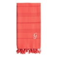 thumbnail image 5 of Authentic Hotel and Spa Authentic Sol Monogrammed Pestemal Fouta Coral Tonal Stripe Turkish Cotton Bath/ Beach Towel Coral, 5 of 5