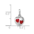 thumbnail image 5 of Auriga Fine Jewelry 925 Sterling Silver Red Enameled Hearts Pendant (L- 16mm, W-9mm) for Women, 5 of 6