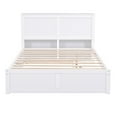 thumbnail image 5 of Full Size Platform Bed with Twin Size Trundle and Pull Out Storage Shelves, Solid Wood Platform Bed Frame with Headboard and Convertible Trundle for Kids Teens Adults, No Box Spring Need, White, 5 of 8