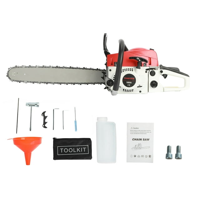 1 Set Gas Chain Saw High Power Multifunction 58 Cubic Centimeter Rust Resistant Wood Chainsaw for Wood Cutting