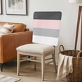 thumbnail image 6 of Pink Grey Striped Chair Back Covers, Removable Chair Covers for Dining Chairs Set of 8, Washable Chairs Slipcovers Back Seat Protector for Wedding Party 19"x20", 6 of 9