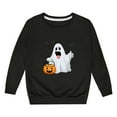 thumbnail image 4 of Tfken Sweatshirt For Toddler Girls Halloween Long Sleeve Cartoon Print Tops Daily Wear Crew Neck Outdoor Black Pullover Sweater Size 3-4 Years, 4 of 4
