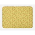 thumbnail image 1 of Leaves Bath Mat, Various Shapes of Botanical Plantation Motifs of Garden Elements, Plush Bathroom Decor Mat with Non Slip Backing, 29.5" X 17.5", Mustard Slate Brown, by Ambesonne, 1 of 2
