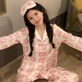 thumbnail image 1 of Pijamas para dormir para mujer Fuente Primavera y otoño Seda de hielo Ropa de casa para niñas Pantalones de manga larga Similar a la seda, 1 of 5