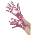 thumbnail image 4 of INSPIRE CHIC Women's Metallic Shiny Shimmer Full Finger Wrist Length Gloves for Party Costume 1 Pair One Size Pink, 4 of 6