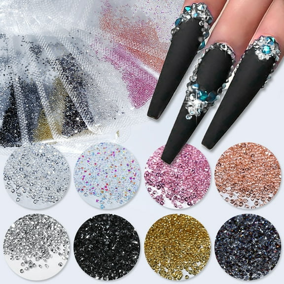 opvise 1440Pcs/Set Nail Rhinestone Irregular Shape DIY 3D Effect Beads Fake Crystal Tiny Balls Charms for Manicure