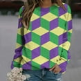 thumbnail image 3 of Gibobby Sudadera Mujer Moda 2024 Sudadera de carnaval de moda para mujer con cuello redondo estampado y manga larga informal sin sombrero (3)(Verde, L), 3 of 4