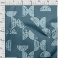 thumbnail image 3 of oneOone Cotton Cambric Teal Blue Fabric Geometric Half Circle Sewing Material Print Fabric By The Yard 42 Inch Wide, 3 of 4