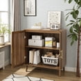 thumbnail image 3 of Tcbosik 2-Door Storage Cabinet, 31.5 inch Small Accent Cabinet with Adjustable Shelf, Modern Buffet Sideboard, Cupboard for Kitchen, Dining Room, Living Room, Easy Assembly, Walnut, 3 of 7