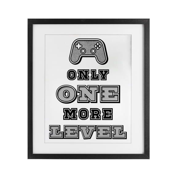 Stupell Industries Contemporary One Level Motivational Gamer Black Framed Print Under Glass, 13 x 16, by Marcus Prime