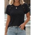 thumbnail image 5 of Women'S Short Sleeve Shirts Business Casual Blouses Dressy Work Tunic Top Sweaters Fashion Clothes Black XXL, 5 of 7