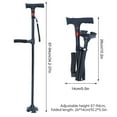 thumbnail image 3 of OEFNTAC Aluminum Alloy Alarm with Handle Elderly Walking Aid Retractable and Foldable Rotating with LED Light Four Legged Cane, 3 of 7