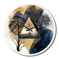thumbnail image 4 of Designart "Abstract Landscape with Mountains, Moon, and Tree III" Modern Geometric Oversized Wall Clock, 4 of 5