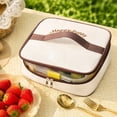 thumbnail image 4 of Lunch Bag, Cartoon Zippered Portable Insulated Thermal Cooler Handheld Bento Box for Adults Work Office Picnic Travel Outdoor Lightweight Durable Food Container 9.06x11.02in Brown, 4 of 5