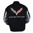 thumbnail image 2 of C7 Corvette All Logo Collage Twill Jacket - Black : C1, C2, C3, C4, C5, C6, C7 Medium, 2 of 8