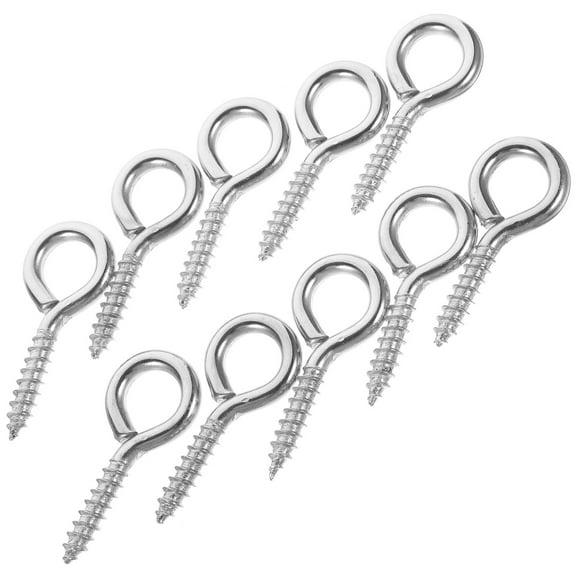 10 Pcs Screw-in Hook Screws for Jewelry Making Eyeglass Repair Kit Silver