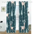 thumbnail image 2 of Deers Pines Trees Snow Black Out Curtains 84 Inch Length Curtains for Sliding Glass Doors Bedroom Living Room 2 Pack, 2 of 6