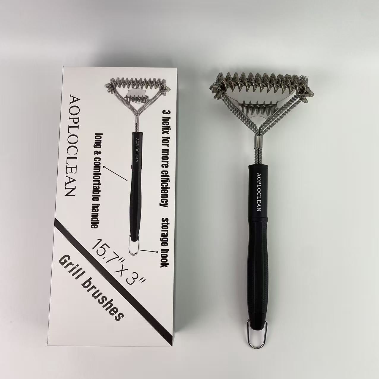 AOPLOCLEAN Grill brushes - Safe BBQ Brush for Grill -Stainless Grill Grate Cleaner - Safe Grill Accessories for Porcelain/Charcoal Grill