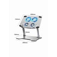 thumbnail image 2 of Foldable Mini Aluminum Alloy X16 Desktop Stand with 4 Cooling Fans - Height-Adjustable Tablet PC Holder and Small Notebook Radiator Bracket for Efficient Heat Dissipation, 2 of 6