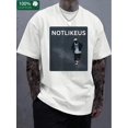 thumbnail image 1 of Fashion "NOTLIKEUS" City Pattern Print, Fine 220 Grams Thick Cotton T-shirt, Men's Fashion Casual Fine Cotton T-shirt, Short-sleeved Round Neck T-shirt, 1 of 4